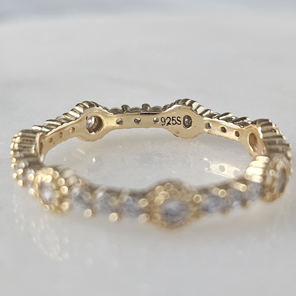 Stackable Ring, Gold and Silver, Size 6 Charmed Aroma Eternity Band - Picture 3 of 4